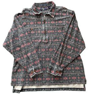 VINTAGE TRIBAL LONG SLEEVE PATTERN‎ SHIRT SIZE LARGE | Z1